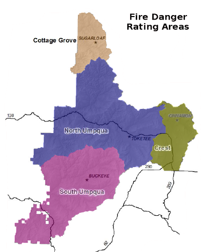 Map of Fire Danger Rating Areas